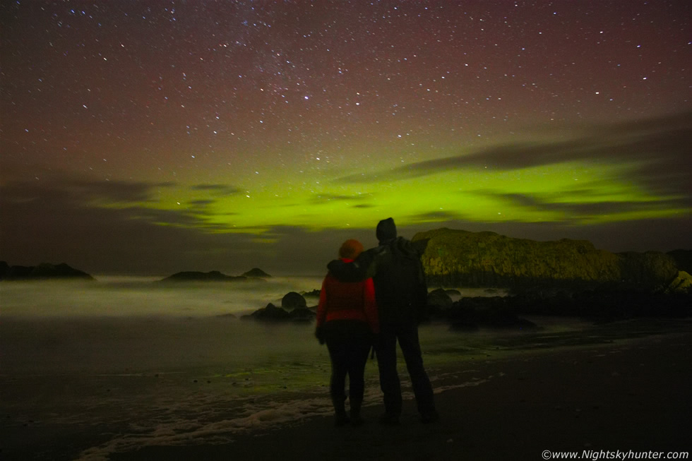 Aurora Borealis, Ballintoy Harbour, Antrim Coast, N. Ireland