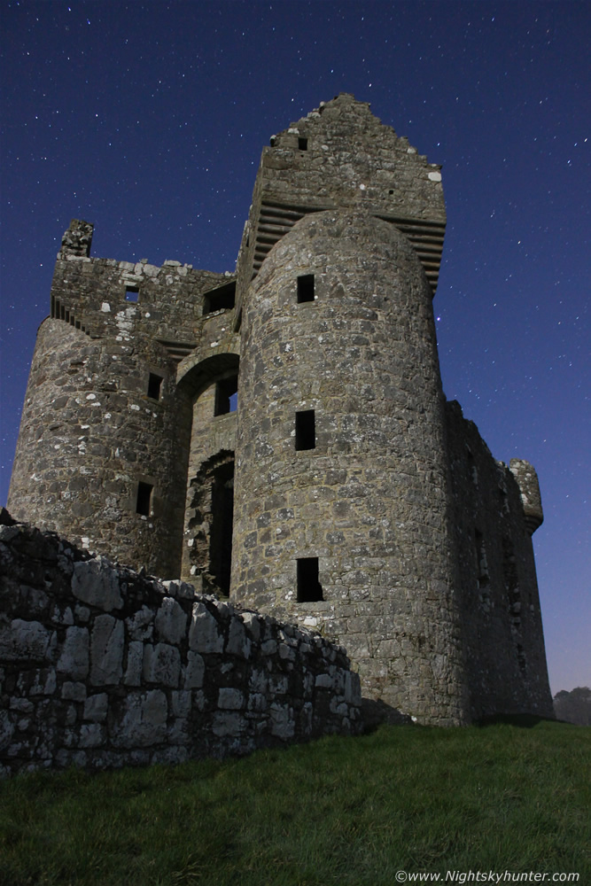 Monea Castle In Moonlight